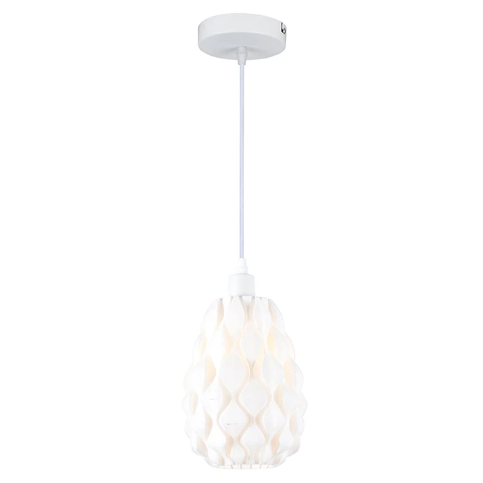 WEAVESPHERE NARROW METAL PENDANT LIGHT WHITE