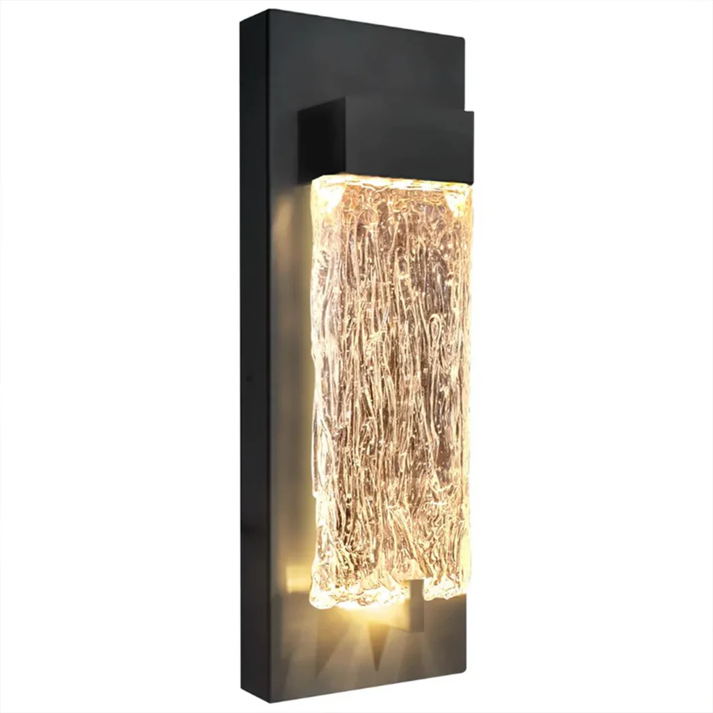 RIPPLE BLACK LED WALL LIGHT – 12W MODERN OUTDOOR SCONCE
