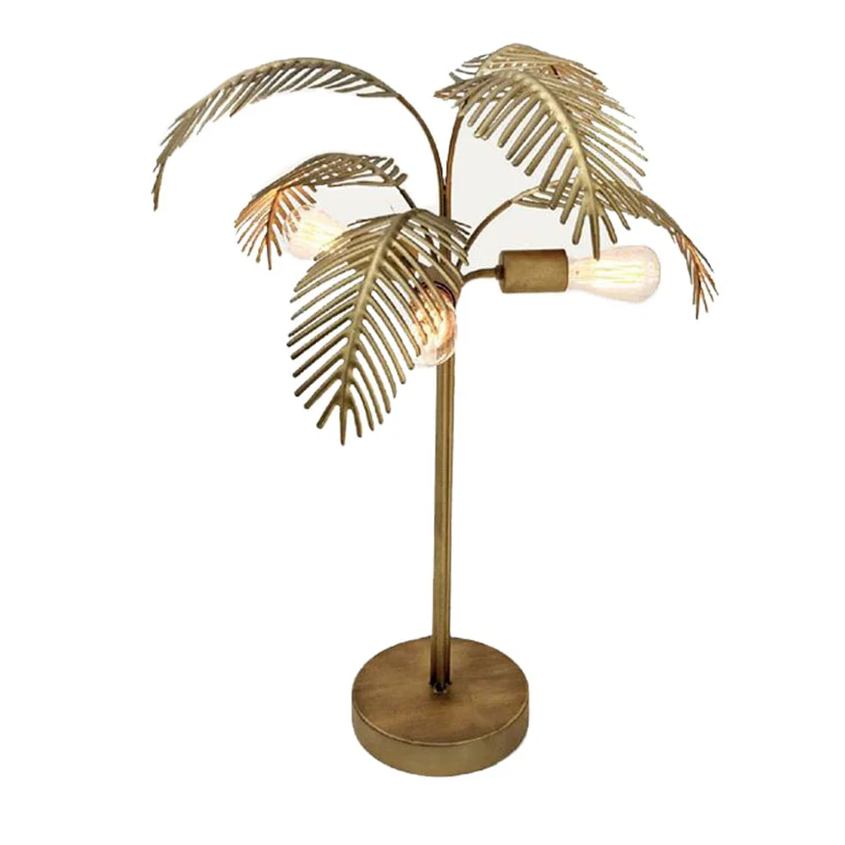 QUEEN PALM TABLE LAMP – ANTIQUE BRASS FINISH