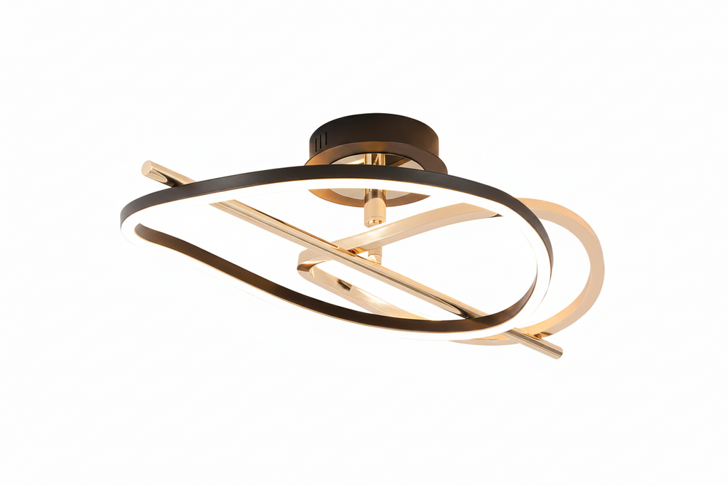 LUPIN METAL LED CEILING LIGHT BLACK AND GOLD