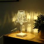 GEO GLOW RECHARGEABLE TABLE LAMP IN SMOKE | CLEAR