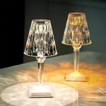 GEO GLOW RECHARGEABLE TABLE LAMP IN SMOKE | CLEAR