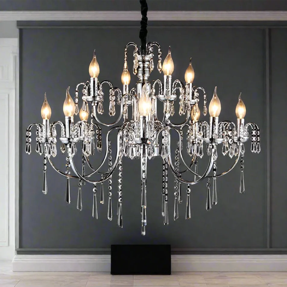 ROMANOV 12 LIGHT CRYSTAL CHANDELIER