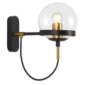BLACK AND GOLD MODERN WALL LIGHT FOR INTERIOR – GLASS GLOBE DESIGN