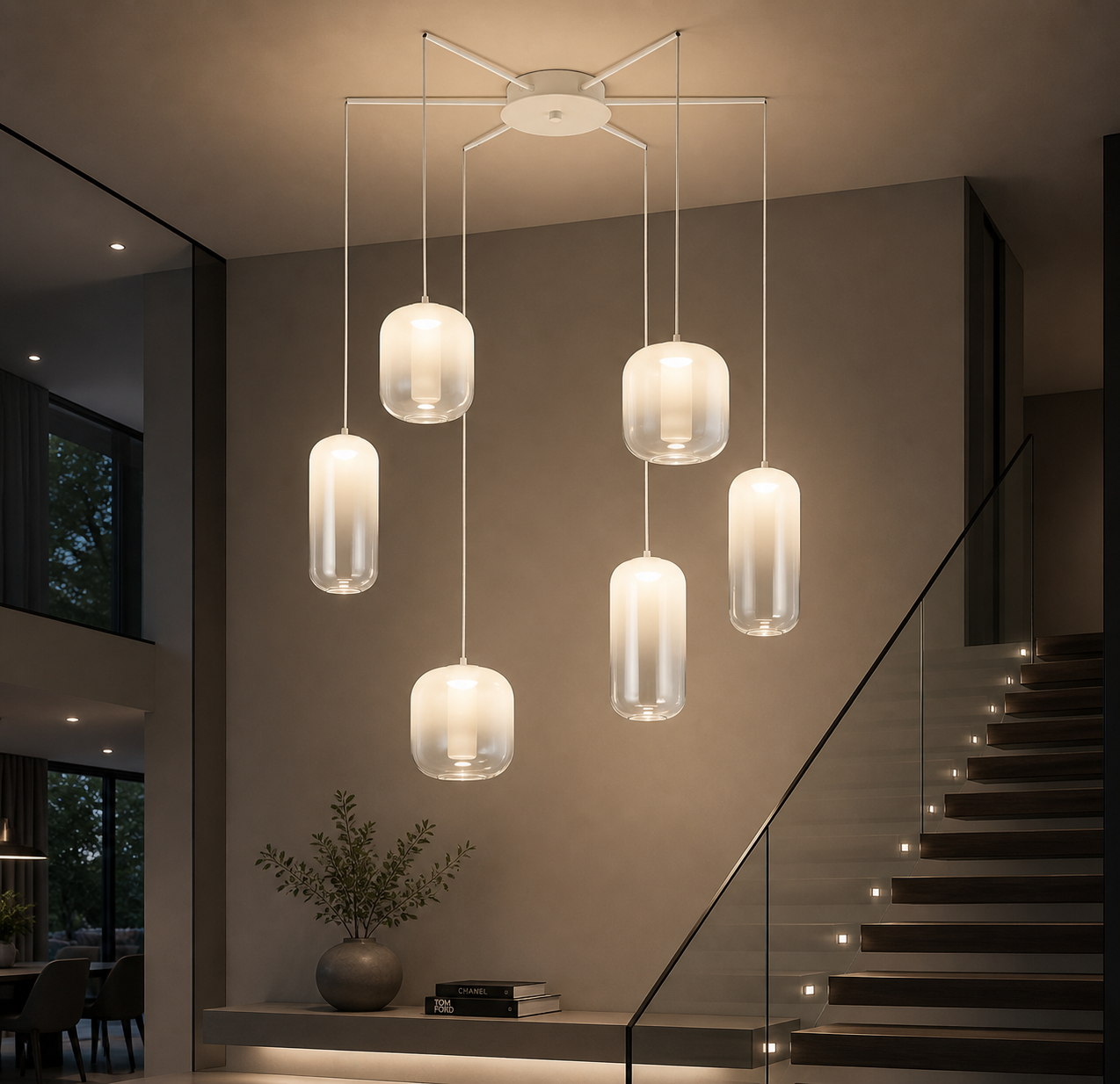MISTY CLUSTER GLASS PENDANT LIGHT SMOKE | WHITE