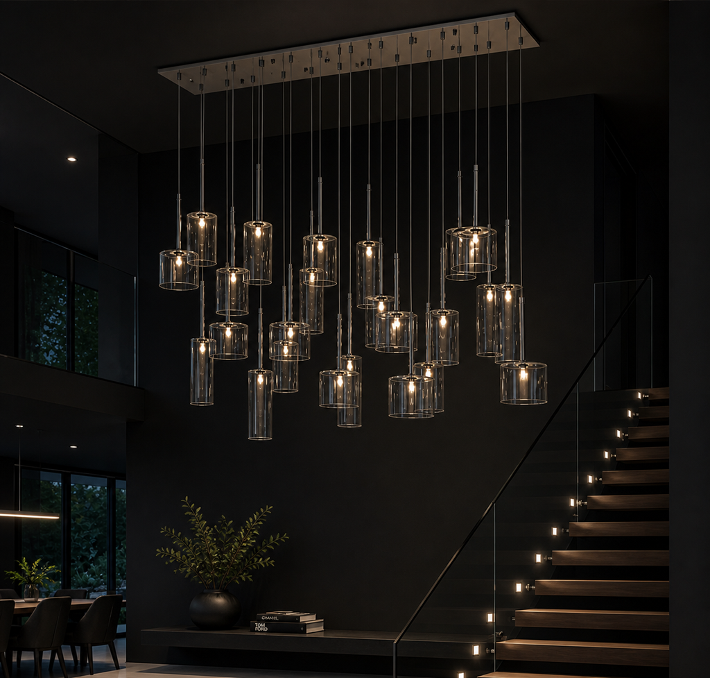 AVION GLASS CLUSTER CHANDELIER LIGHT
